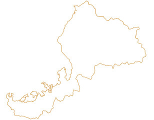 福井県　地図　白　イラスト