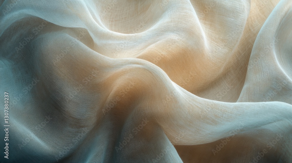 Poster light fabric flowing with soft curves and gradients of color