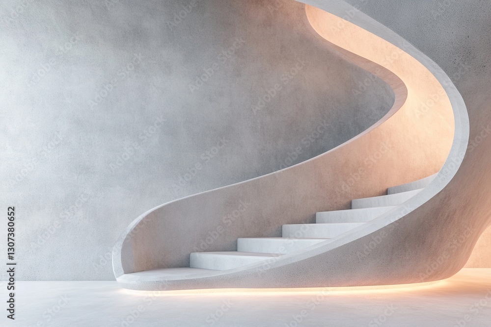 Poster unique curved walls create a surreal atmosphere in a high-end space with smooth gradient lighting sh