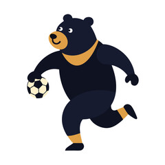 bear playing football vector