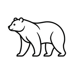 vector line art  illustration of a bear