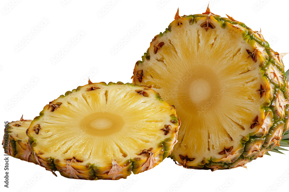 Poster a white background serves as the setting for a pineapple, captured with the full depth of field