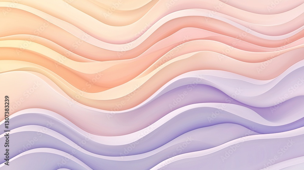 Poster pastel colored layered abstract wavy lines creating an ethereal feeling