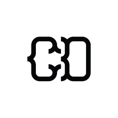 Obraz premium CD monogram logo design letter text name symbol monochrome logotype alphabet character simple logo