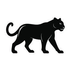 Obraz premium panther walking line art on white background.