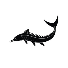 Oarfish Silhouette Vector Art | Black Oarfish Fish Illustration Design