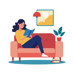 women watching tv isolated on a transparent background