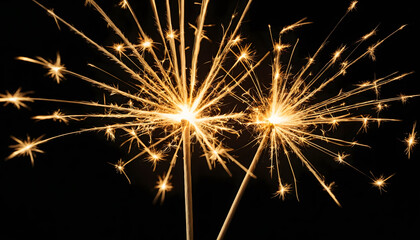 Golden Birthday Sparkler Against a Dark Background