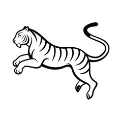 tiger vector line art  illustration