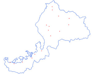福井県　地図　白　斑点　イラスト