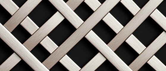 Seamless symmetrical silver lattice structure forming a sleek, modern industrial-inspired grid