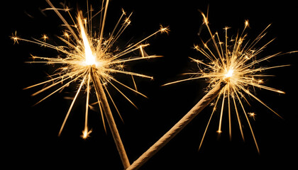 Golden Birthday Sparkler Against a Dark Background