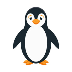 penguin on the snow isolated on a transparent background