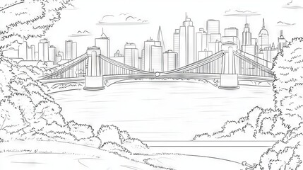 Obraz premium A comprehensive sketch of London viewed from above