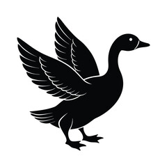 Obraz premium Duck silhouette vector illustration.