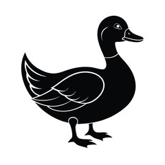 Duck silhouette vector illustration.