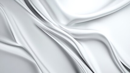 Fototapeta premium Abstract White Fabric Soft Folds and Elegant Curves