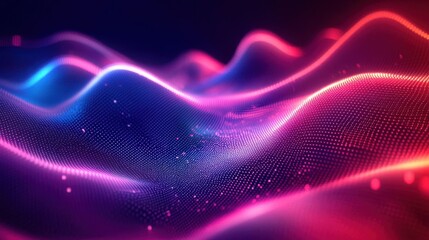 Fototapeta premium Abstract pixelated elements, neon glitch harmony