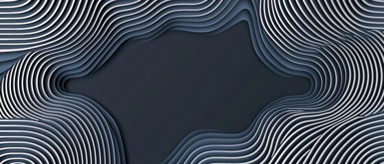 Thin platinum curved lines forming a continuous Art Deco wave pattern over a matte charcoal background