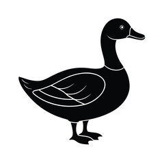 Duck silhouette vector illustration.