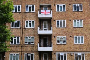 Generic apartment building in London UK