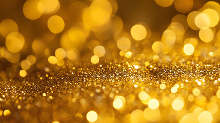 A close-up of golden glitter, creating an enchanting and dreamy background
