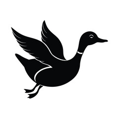 Duck silhouette vector illustration.