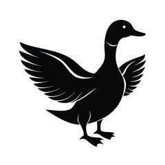 Fototapeta premium Duck silhouette vector illustration.