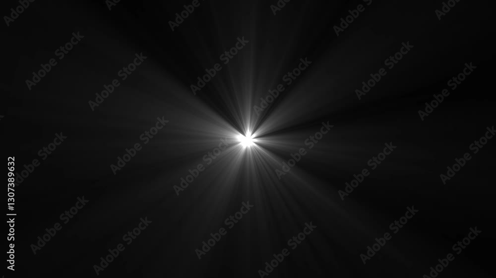 Aufkleber dynamic light rays loop center flickering glow colorful star optical flare light animation. optical 