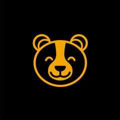 panda logo design concept icon