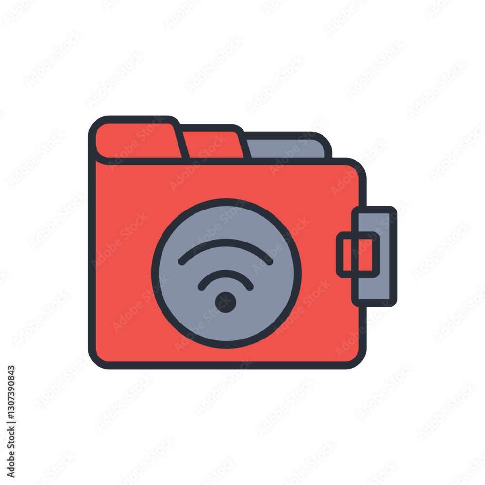 Poster connect and wallet icon. vector.editable stroke.linear style sign for use web design,logo.symbol ill