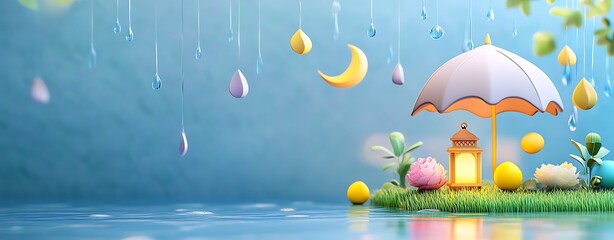 Eid Mubarak colorful luxury Islamic background with decorative ornament, eid Mubarak social media post design.