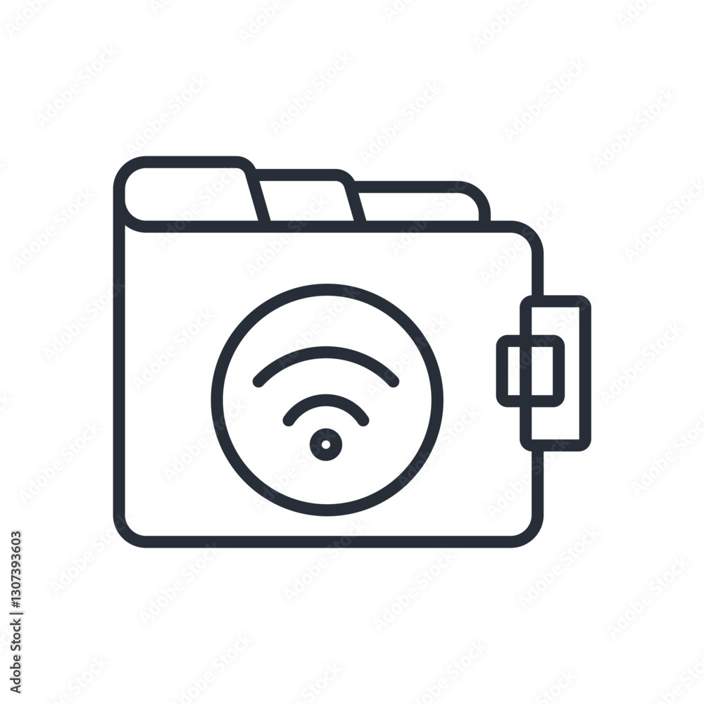 Poster connect and wallet icon. vector.editable stroke.linear style sign for use web design,logo.symbol ill