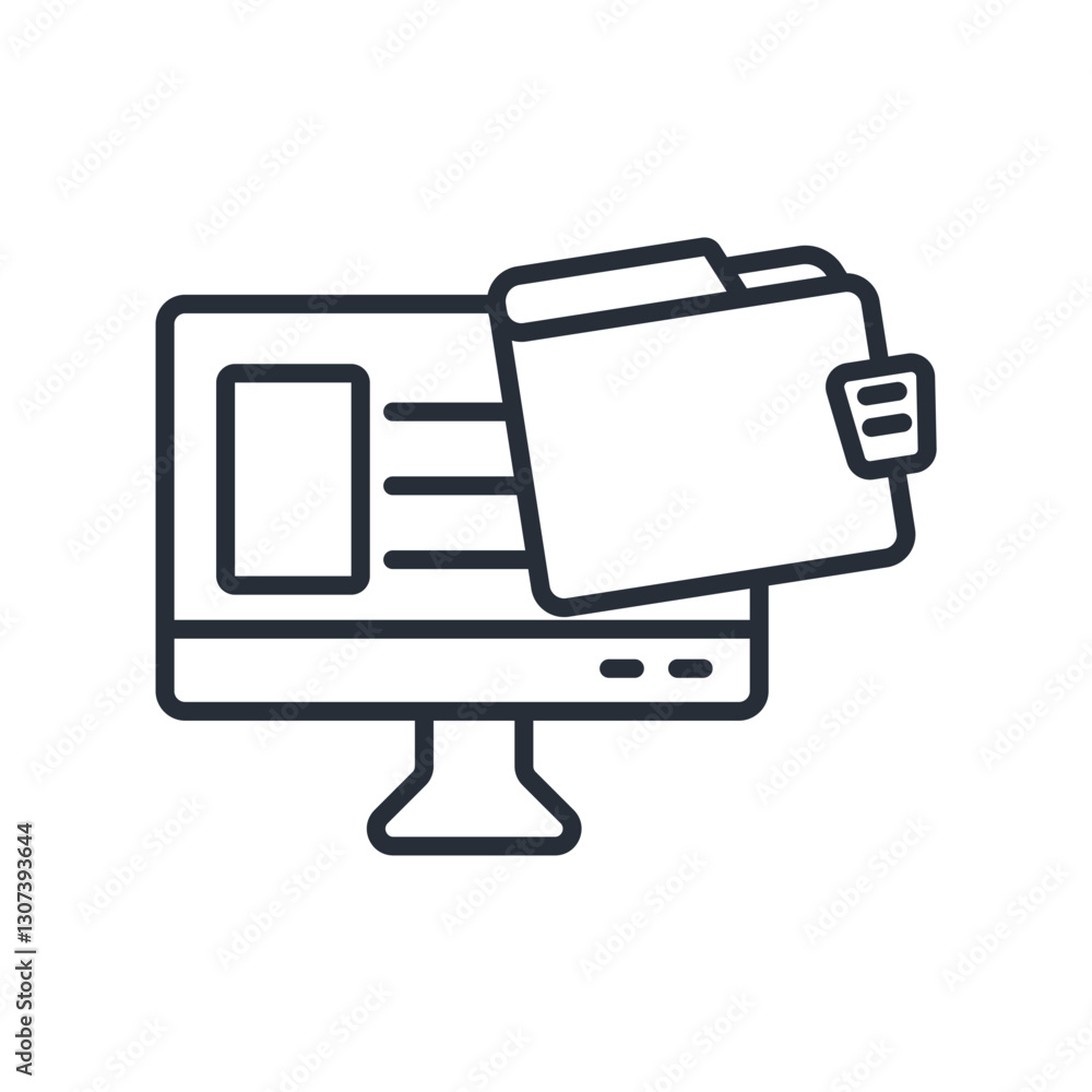 Poster web wallet icon. vector.editable stroke.linear style sign for use web design,logo.symbol illustratio
