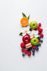 fresh Fruits and Vegetables, Template for Cooking Dinner and Healthy Plate, using generative ai