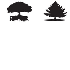 tree siihoutette art set