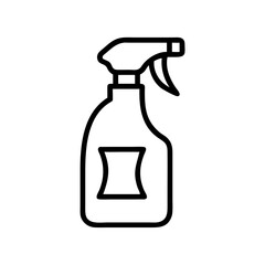 Spray bottle outline icon on white background