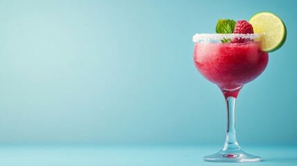 A summer cocktail featuring watermelon and raspberry margarita