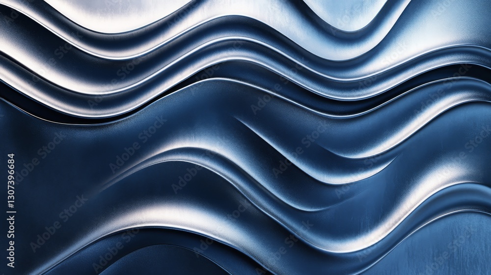 Poster abstract wavy metal surface showing light reflection and gradient shading