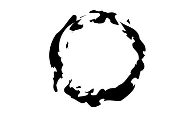 enso symbol isolated on white. Brushed round smear element.