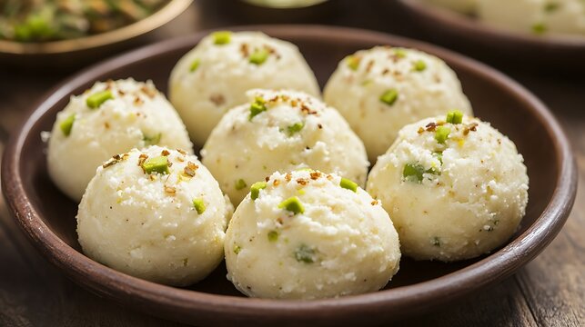 Bengali Mithai Kacha Gola served in a bowl