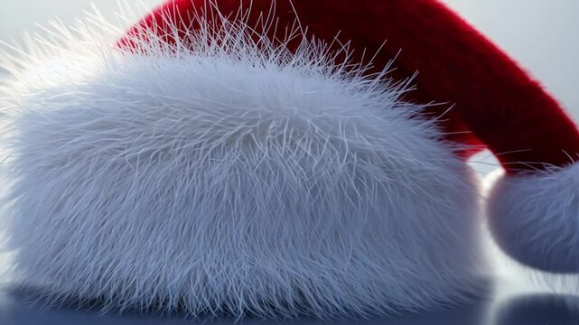 Santa Claus hat with very detailed and realistic fur texture footage,hd,4k