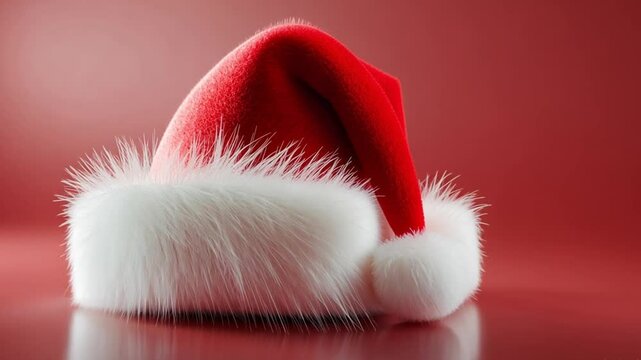 Santa Claus hat with very detailed and realistic fur texture footage,hd,4k