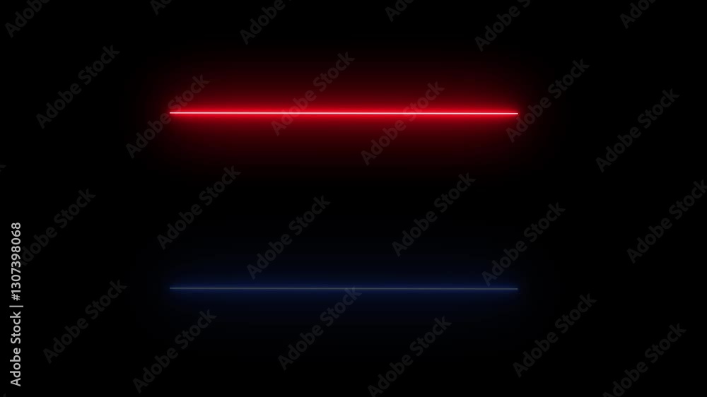 Poster neon led animation, transparent neon light. neon shape line animation. flickering neon border frame 
