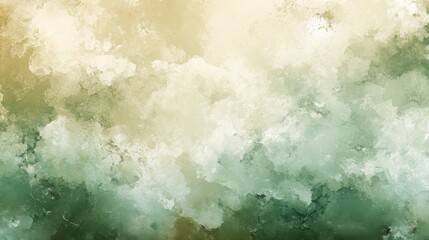 Fototapeta premium Abstract watercolor painting showcasing various shades of greens and yellows