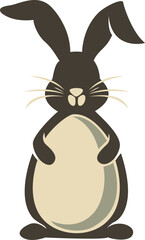 Cartoon Bunny with Easter Egg