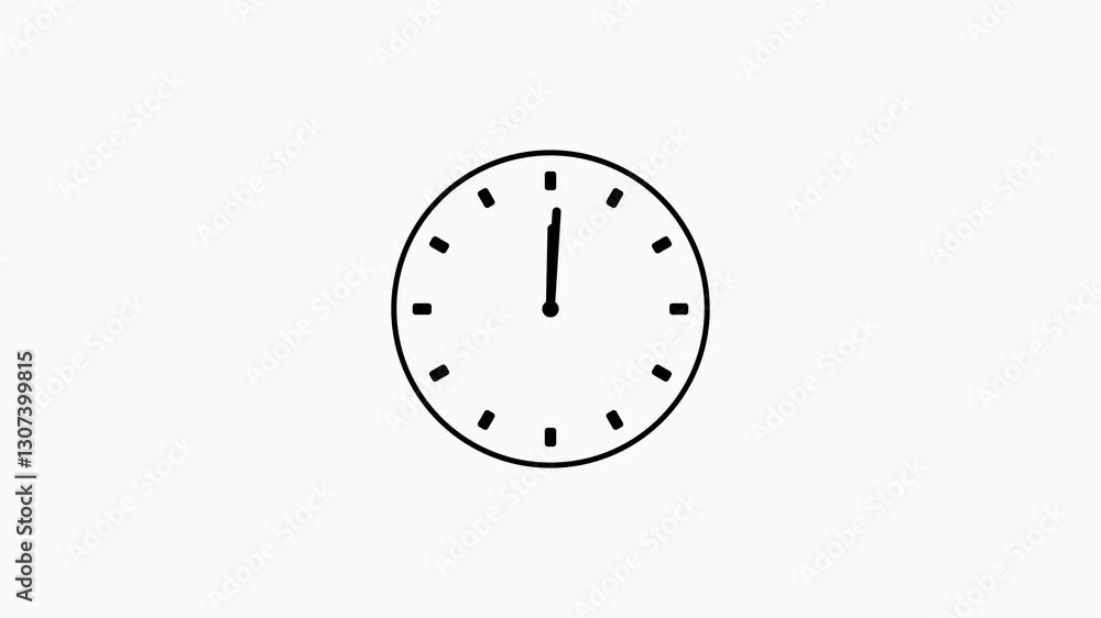 Poster clock icon, and moving arrow rotted on the black background. clock with moving arrows. loop time lap