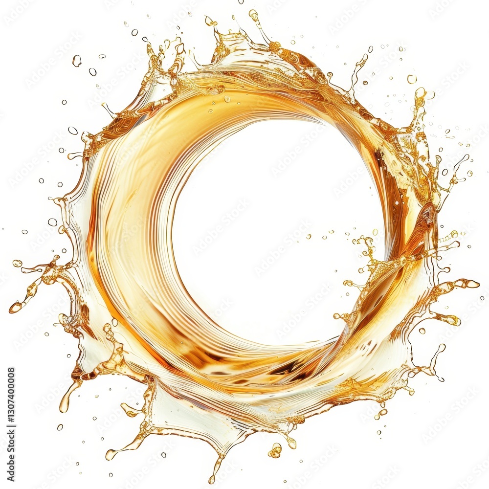 Aufkleber circular splash of broth with dynamic water movement and visual texture in photography