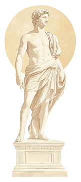 PNG An ancient apollo statue painting art sculpture.