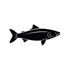 Salmon Silhouette Vector Art and Black Salmon Fish Illustration Design
